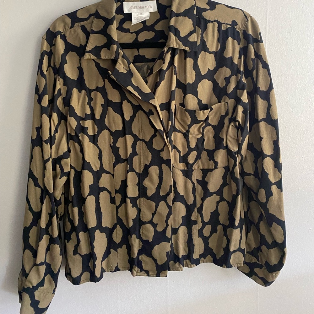 Brown and black blouse